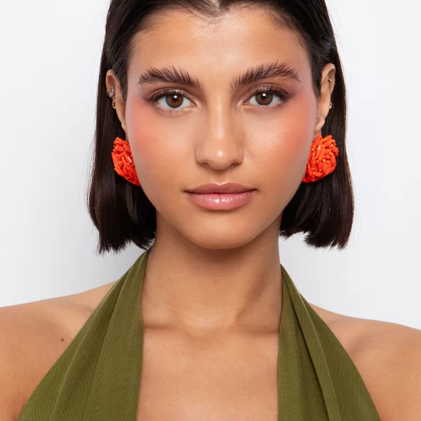 Σκουλαρίκια τριαντάφυλλο - ΠΟΡΤΟΚΑΛΙ