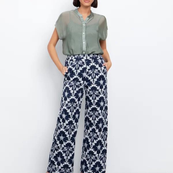 Eμπριμέ παντελόνι ποπλίνα - ΕΜΠΡΙΜΕ