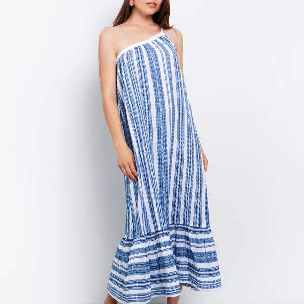 One shoulder φόρεμα με ρίγες - ΡΙΓΕ