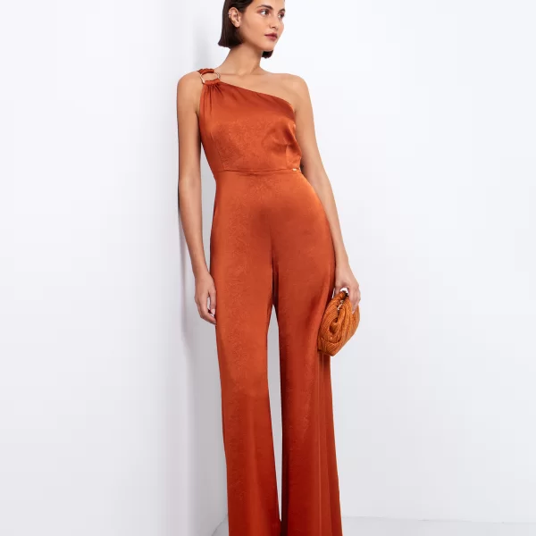 Satin ολόσωμη φόρμα με κρίκο - ΚΑΝΕΛΙ