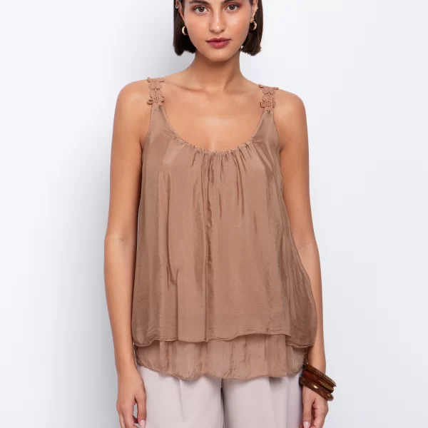 Τοπ με φλοράλ τιράντα - ΚΑΜΗΛΟ