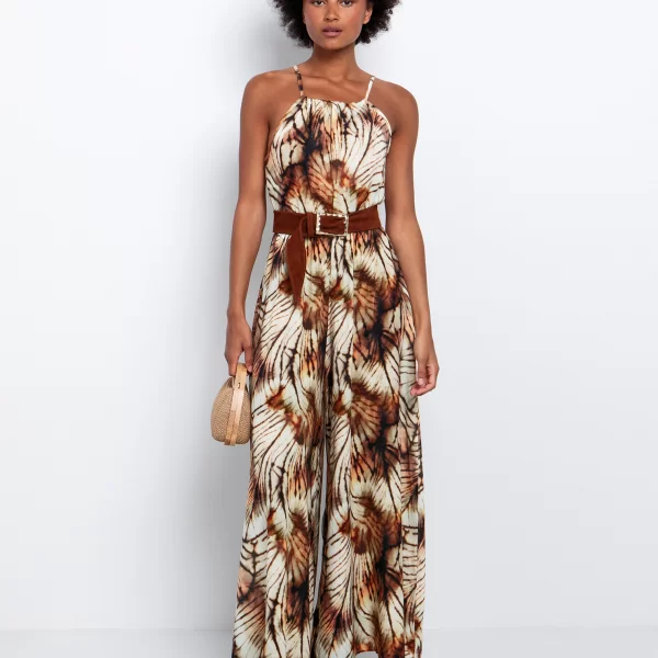 Abstract ολόσωμη φόρμα halter - ΕΜΠΡΙΜΕ