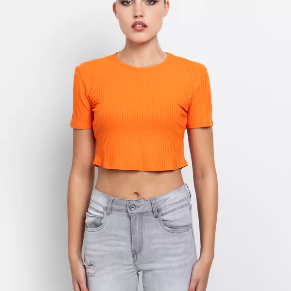 Ριμπ crop top - ΠΟΡΤΟΚΑΛΙ