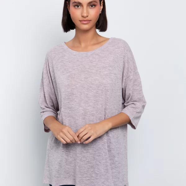 Μπλούζα με σχέδιο ύφανσης - ΡΟΖ