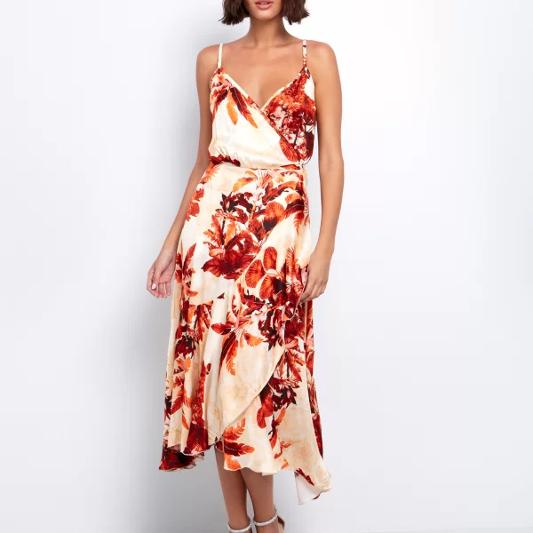 Viscose εμπριμέ φόρεμα σατινέ - ΕΜΠΡΙΜΕ