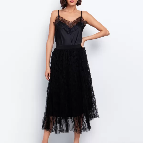 Τulle φούστα ανάγλυφη - ΜΑΥΡΟ