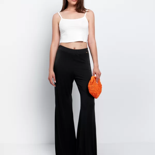 Παντελόνα με μείγμα από modal - ΜΑΥΡΟ