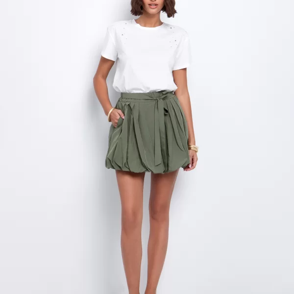 Balloon μίνι φούστα με πιέτες - ΧΑΚΙ