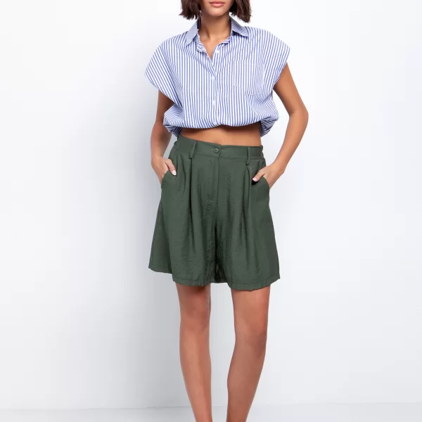 Σορτς με πιέτες - ΧΑΚΙ