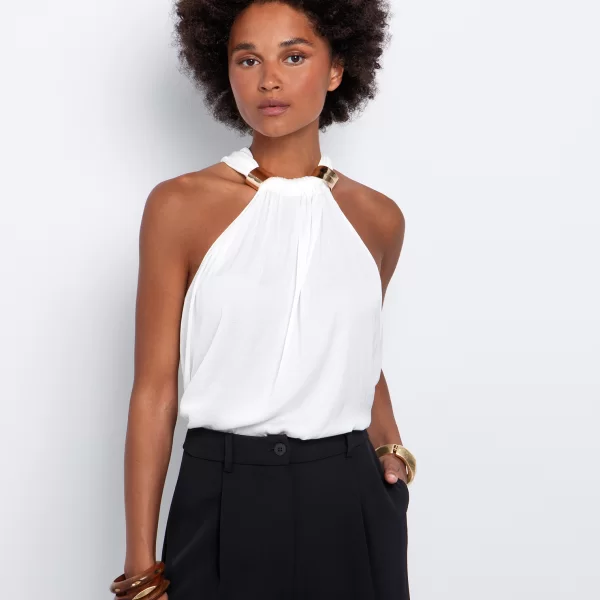 Top με μεταλλικά στοιχεία - ΥΠΟΛΕΥΚΟ