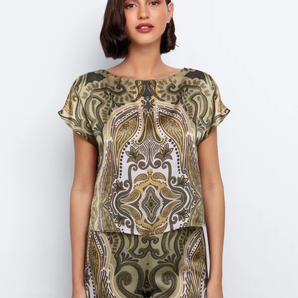 Σατινέ εμπριμέ μπλούζα - ΕΜΠΡΙΜΕ