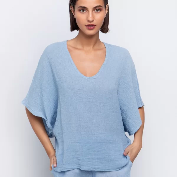 Ριχτή μπλούζα ανάγλυφη - ΣΙΕΛ