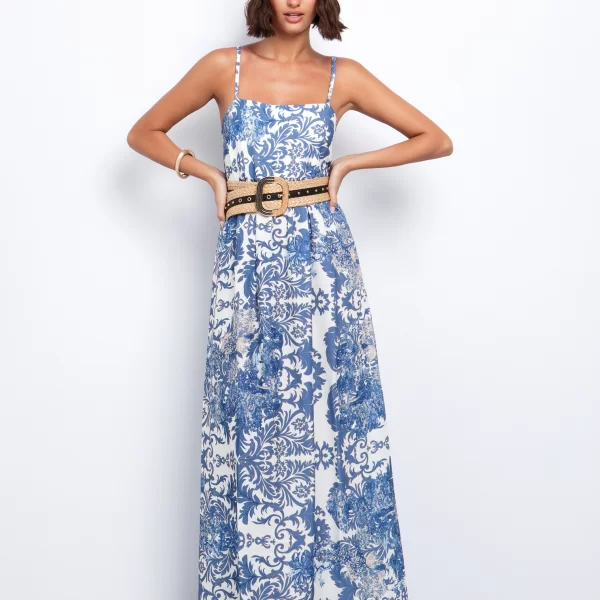 Εμπριμέ φόρεμα με σφηκοφωλιά - ΕΜΠΡΙΜΕ