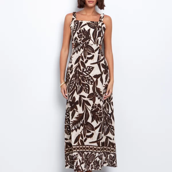 Εμπριμέ φόρεμα με δετή πλάτη - ΕΜΠΡΙΜΕ