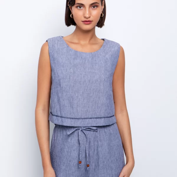 Top με σχέδιο γαζιά - ΜΠΛΕ