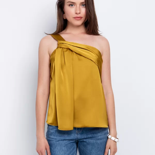 One shoulder τοπ με σχέδιο - ΜΟΥΣΤΑΡΔΙ