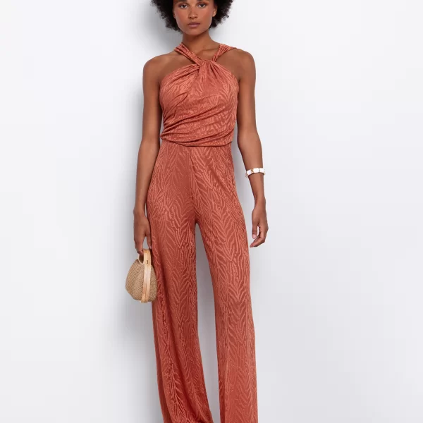 Full-length παντελόνα ζακάρ - ΣΑΠΙΟ ΜΗΛΟ