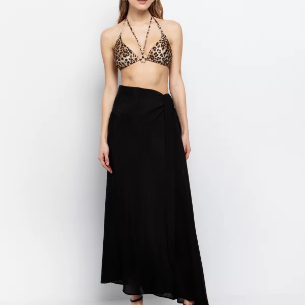 Μάξι φούστα-παρεό - ΜΑΥΡΟ