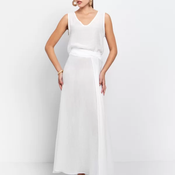 Μάξι φούστα-παρεό - ΛΕΥΚΟ