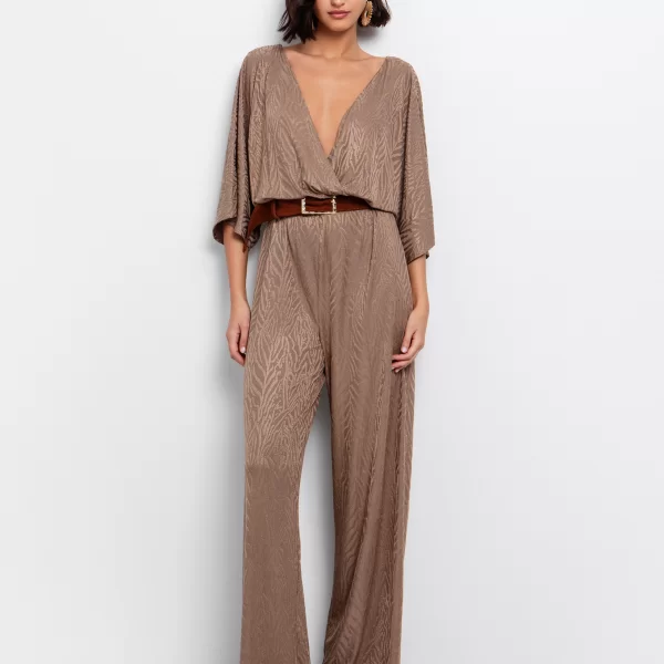 Ολόσωμη φόρμα ζακάρ - ΣΚΟΥΡΟ ΜΠΕΖ