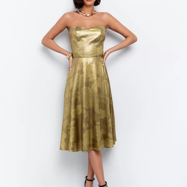 Midi φούστα με print τριαντάφυλλο - ΕΜΠΡΙΜΕ