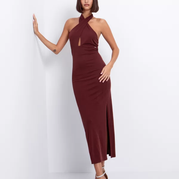 Halter φόρεμα midi - ΣΟΚΟΛΑ