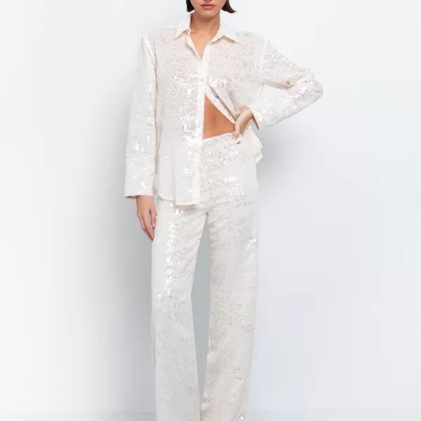 Παντελόνι με παγιέτες - ΥΠΟΛΕΥΚΟ