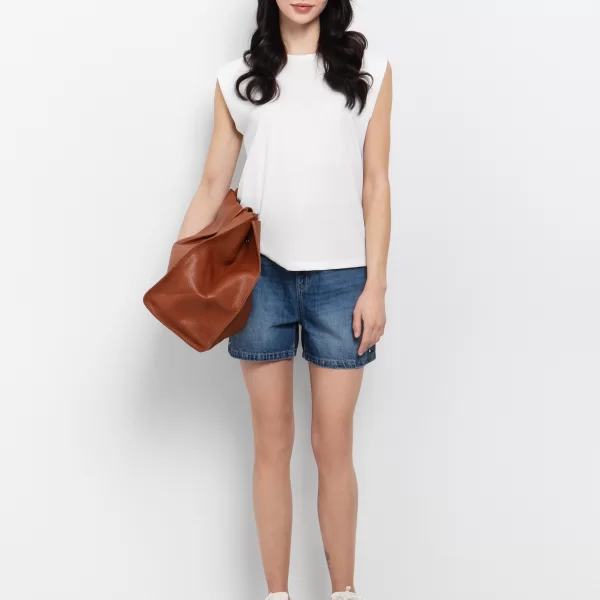 Μπλούζα με μείγμα από modal - ΥΠΟΛΕΥΚΟ