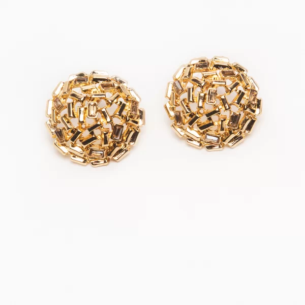 Σκουλαρίκια κουμπιά με κρύσταλλα - ΧΡΥΣΟ