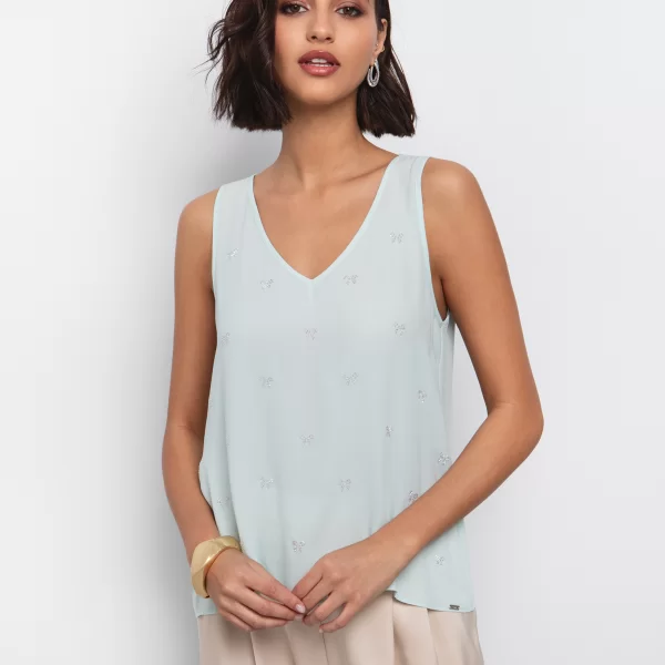 Top με φιόγκους στρας - ΜΕΝΤΑ