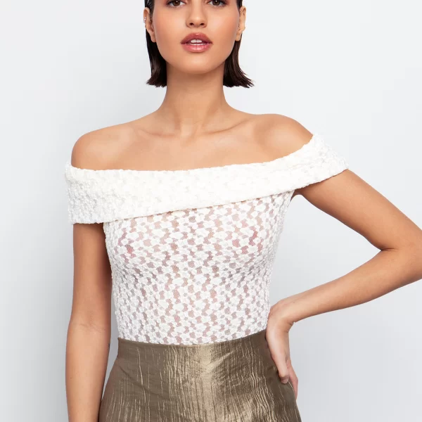 Off shoulder τοπ δαντέλα - ΥΠΟΛΕΥΚΟ