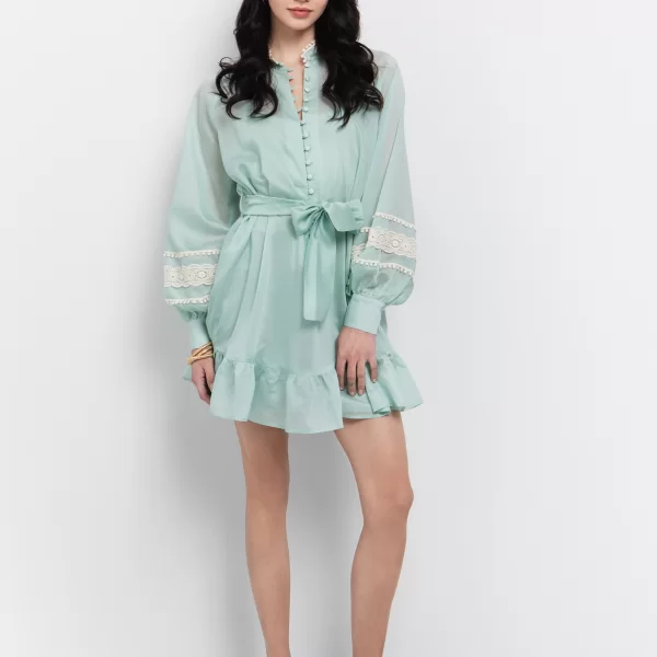 Lyosell φόρεμα με broderie στοιχεία - ΜΕΝΤΑ