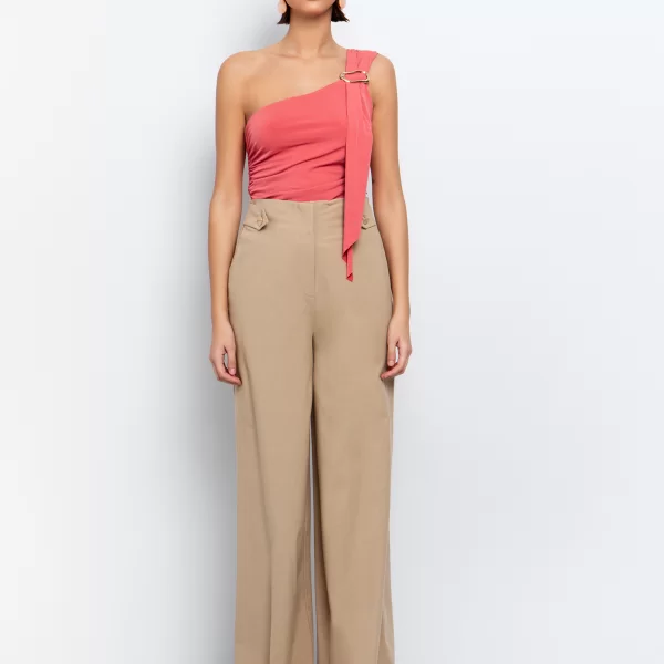 Full length παντελόνι με κουμπιά - ΑΜΜΟΣ