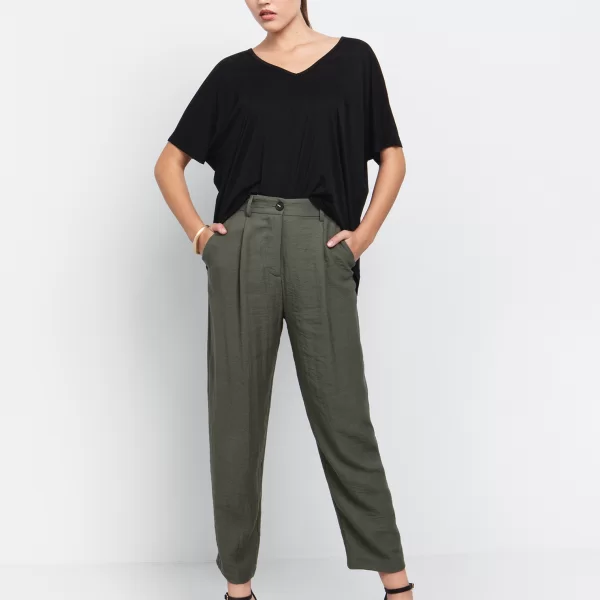 Basic μπλούζα σε ριχτή γραμμή - ΜΑΥΡΟ