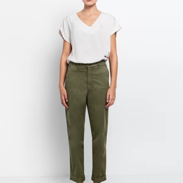 Ασύμμετρη μπλούζα με V - ΜΠΕΖ