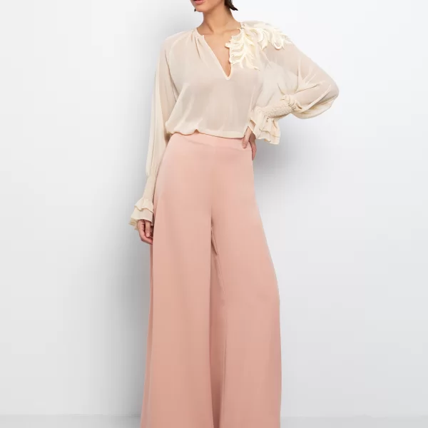 Wide leg παντελόνι - ΠΟΥΔΡΑ