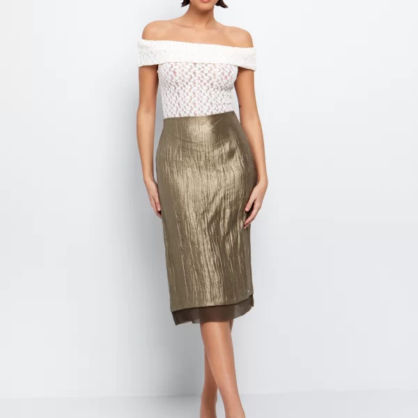 Φούστα με τσαλακωμένη όψη - ΧΑΚΙ