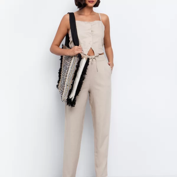 Παντελόνι με μείγμα από λινό - ΜΠΕΖ