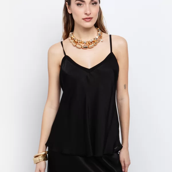 Τοπ με rib V - ΜΑΥΡΟ