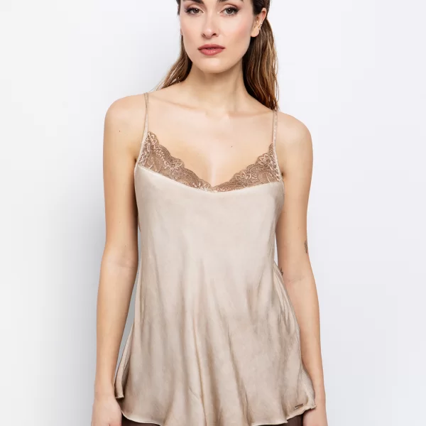 Viscose τοπ με δαντέλα - ΚΑΜΗΛΟ