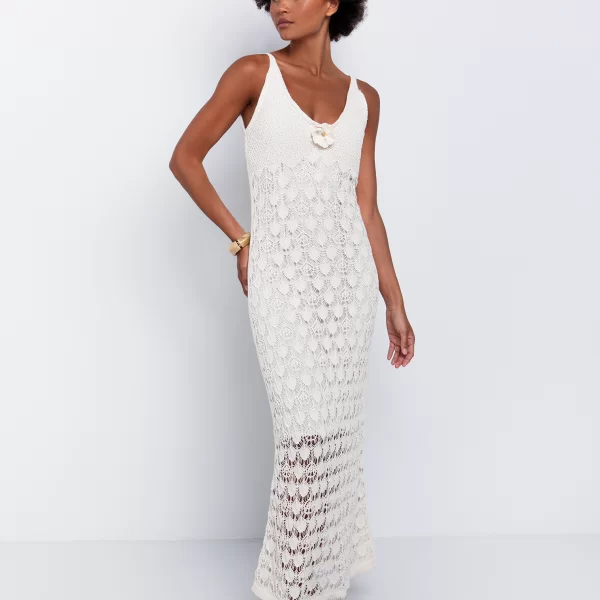 Crochet φόρεμα με λουλούδι - ΜΠΕΖ