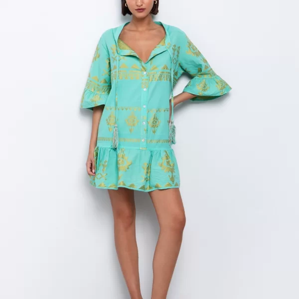 Mini φόρεμα με χρυσό print - ΕΜΠΡΙΜΕ