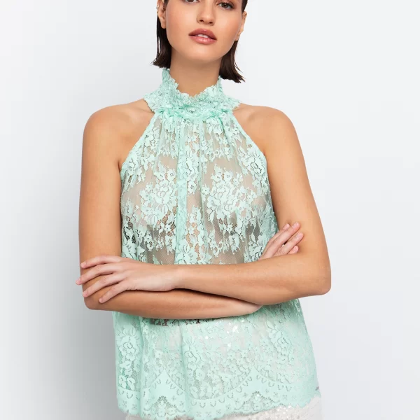 Halter τοπ από δαντέλα - ΜΕΝΤΑ