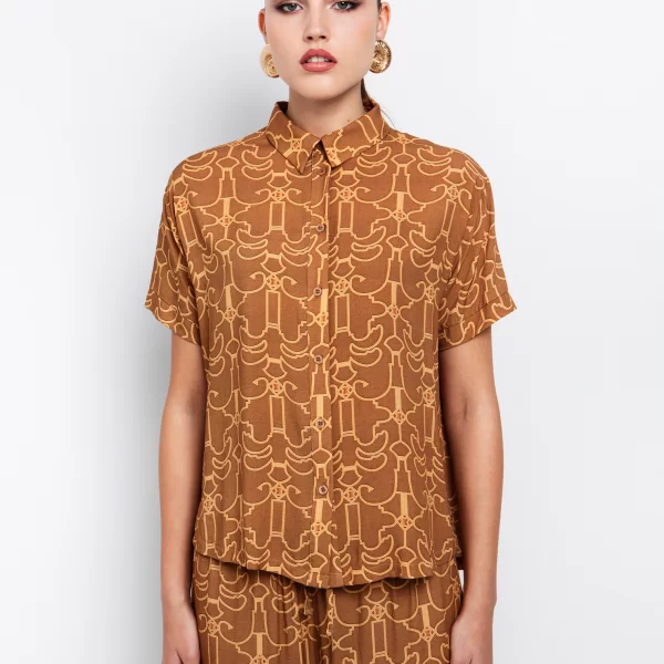 Πουκάμισο με αφηρημένο print - ΕΜΠΡΙΜΕ