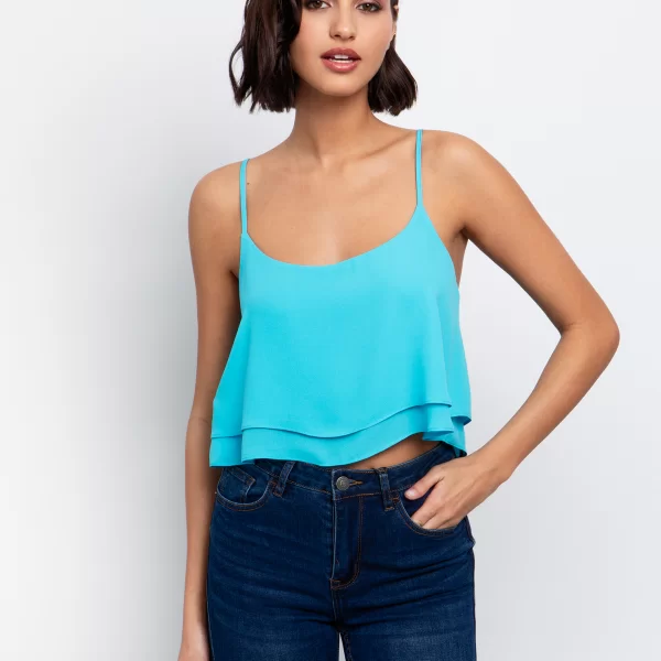 Cropped τοπ με βολάν - ΤΥΡΚΟΥΑΖ