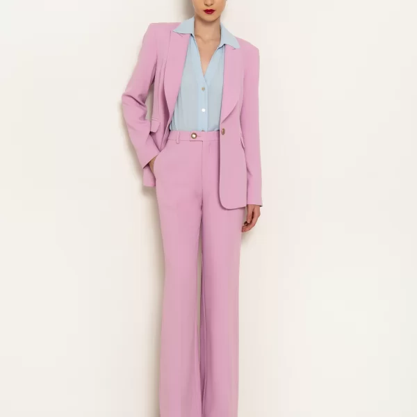 Full length παντελόνι office - ΡΟΖ