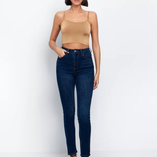 Ψηλόμεσο jean skinny - ΣΚΟΥΡΟ ΜΠΛΕ