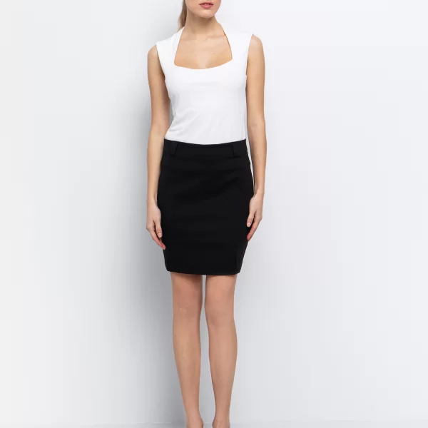 Μini φούστα με σκίσιμο - ΜΑΥΡΟ