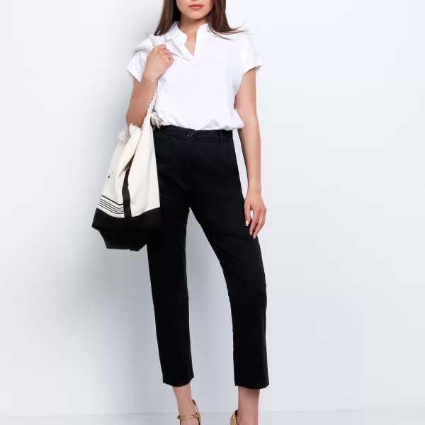 Chino παντελόνι σε ίσια γραμμή - ΜΑΥΡΟ