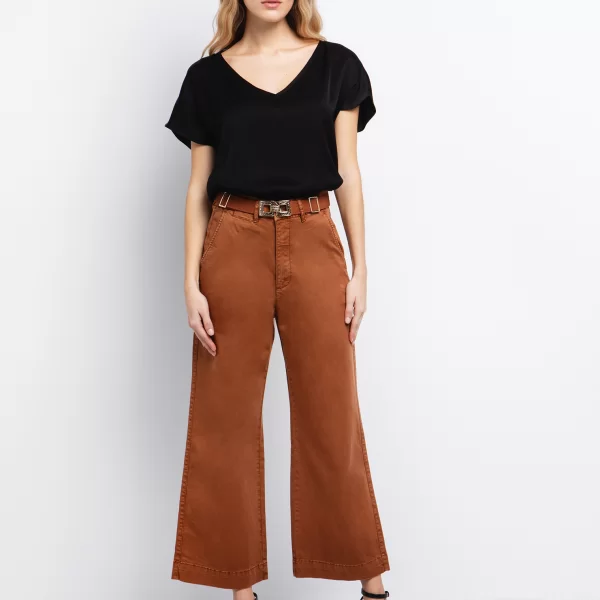 Ψηλόμεσο παντελόνι ζιπ κιλοτ - ΚΑΡΑΜΕΛΑ